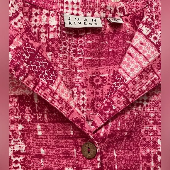 Joan Rivers Pink Button Down Shirt - Picture 4 of 7